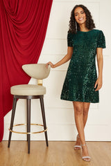 Mela Green Sequin Tunic Dress