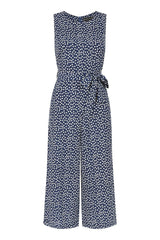 Mela Navy Ditsy Daisy Sleeveless Culotte Jumpsuit