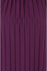 Mela Plum Pleated Long Sleeve Top With High Neck