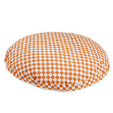 MINICAMP Checkered Large Kids Floor Cushion in Off-white and Orange