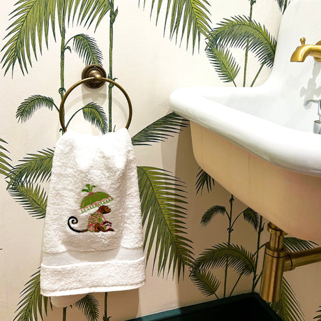 Monkey Embroidered Luxury Hand Towels