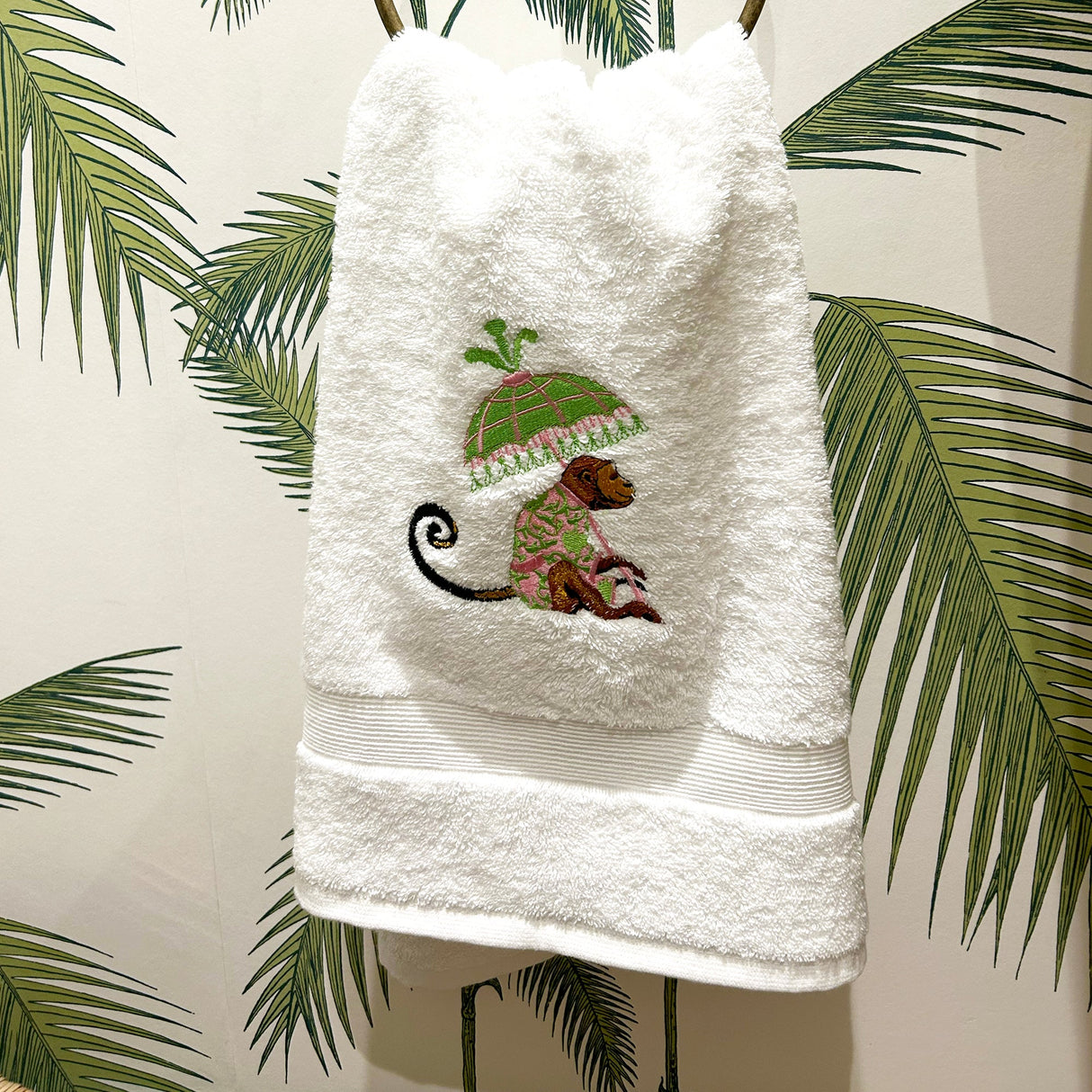 Monkey Embroidered Luxury Hand Towels