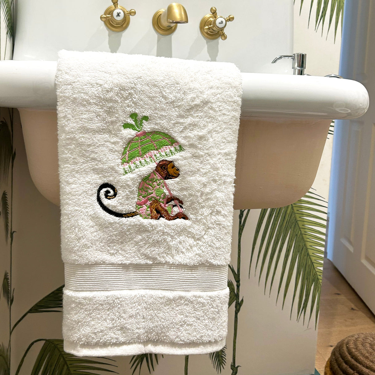 Monkey Embroidered Luxury Hand Towels