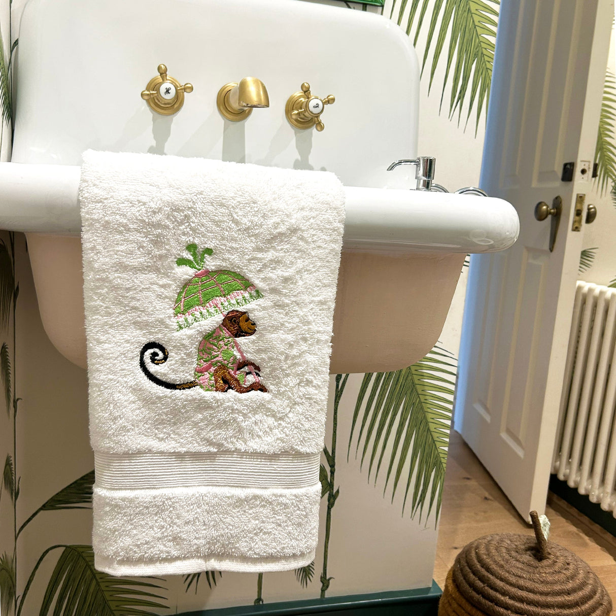 Monkey Embroidered Luxury Hand Towels