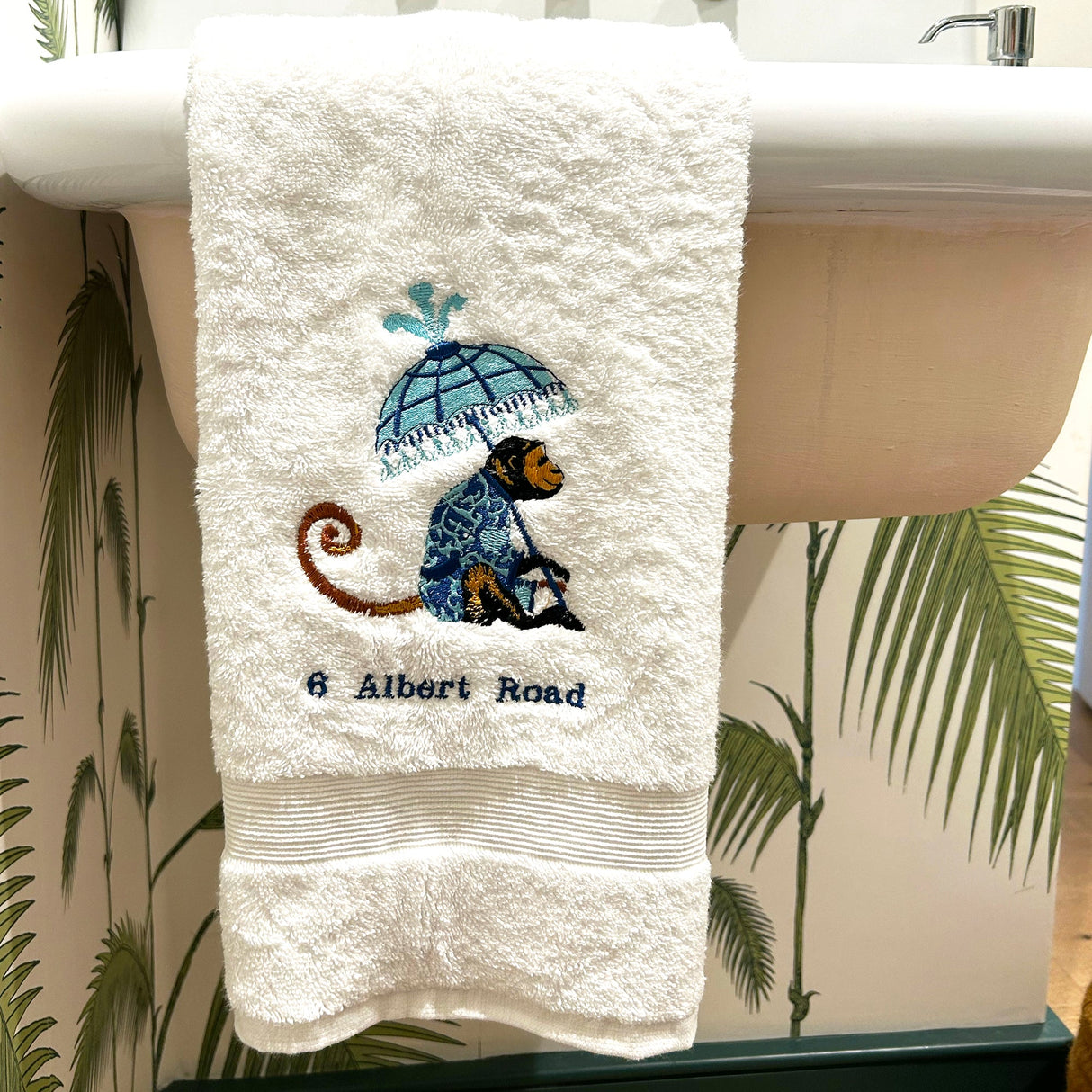 Monkey Embroidered Luxury Hand Towels