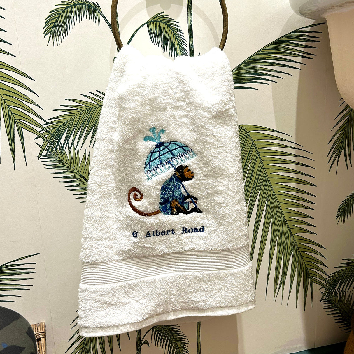 Monkey Embroidered Luxury Hand Towels