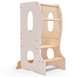Stable Montessori Learning Tower – Wooden Growing Chair With Cut-Out Handles – Ivory