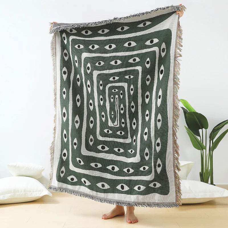 Mystic Gaze Woven Throw Blanket