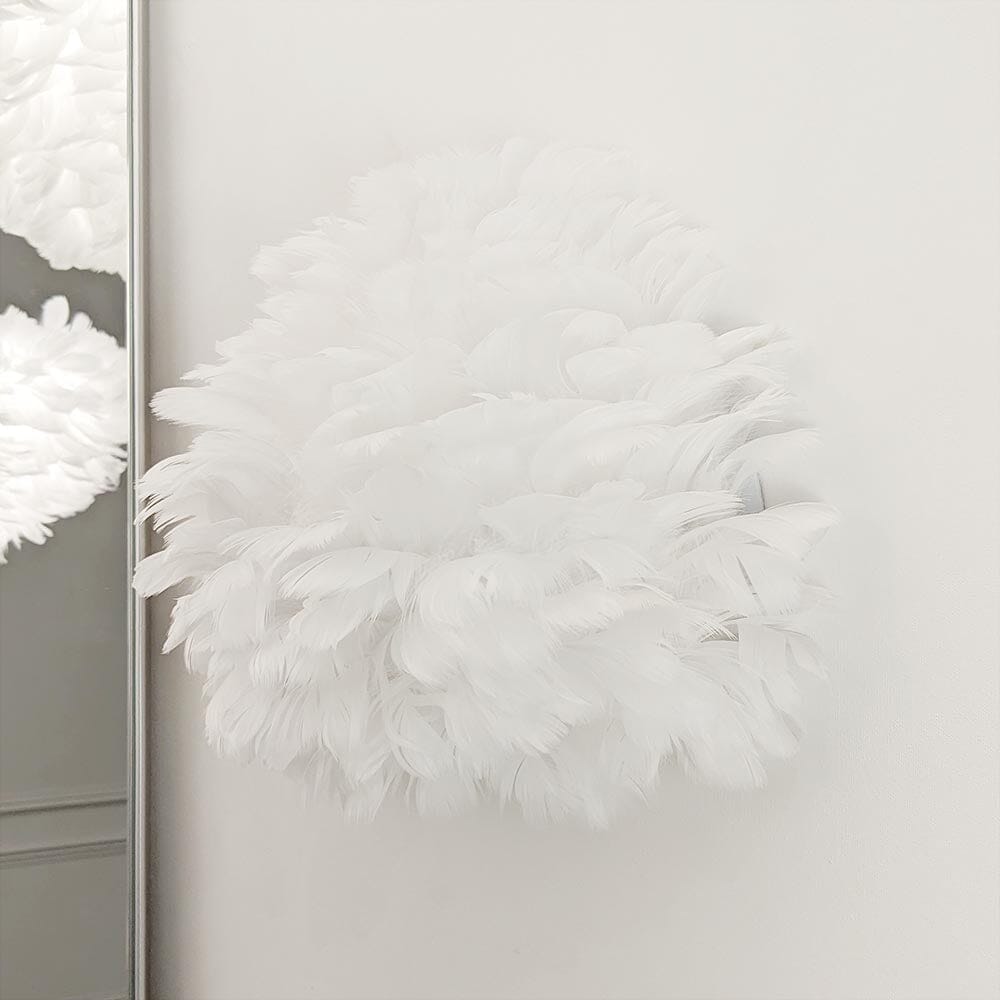 Natasha White Feather Wall Light