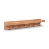 Signature Wall Shelf With Pegs - Solid Oak