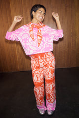 Red Bandana Wide Leg Trousers