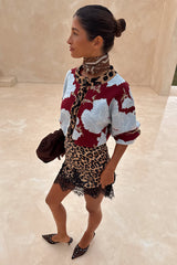 Burgundy & Blue Poppy Cardigan