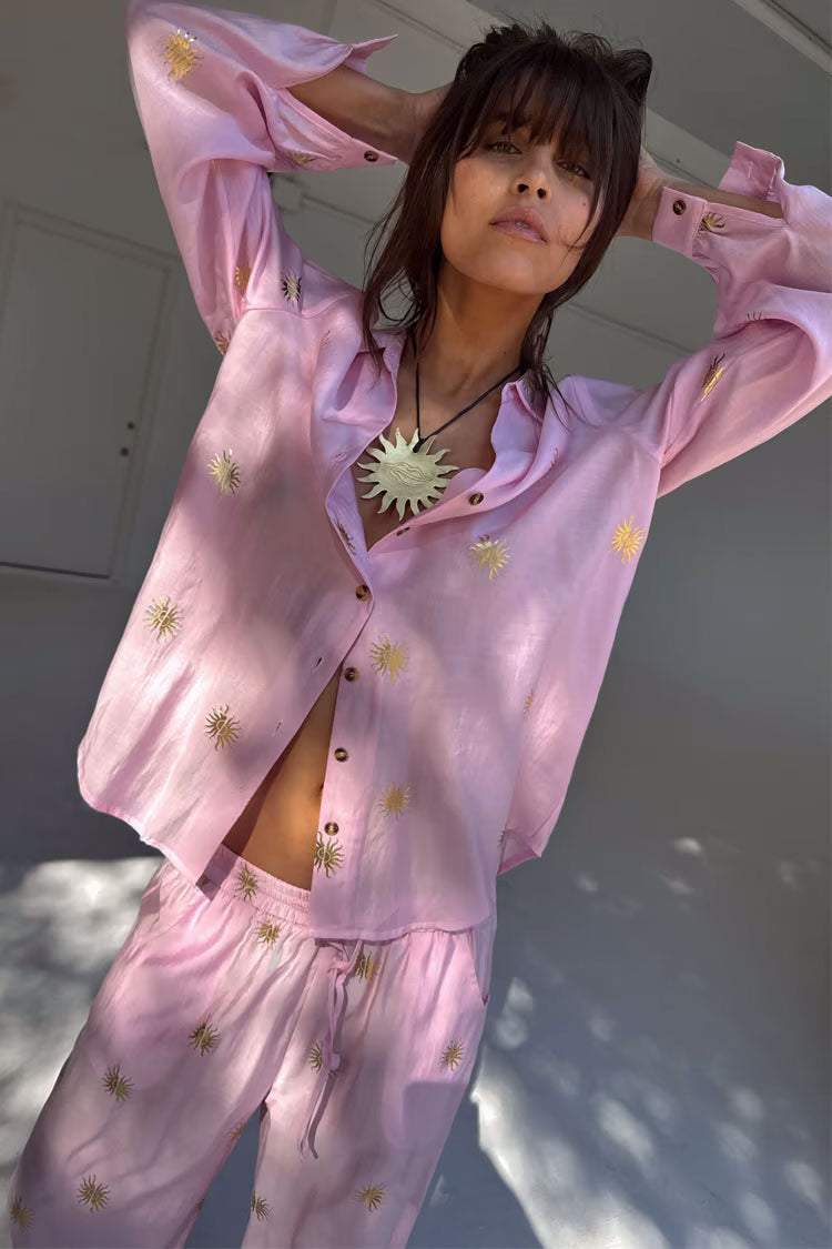 Pink Elissa Trousers with Sun Foil