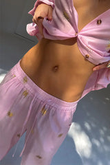 Pink Elissa Trousers with Sun Foil