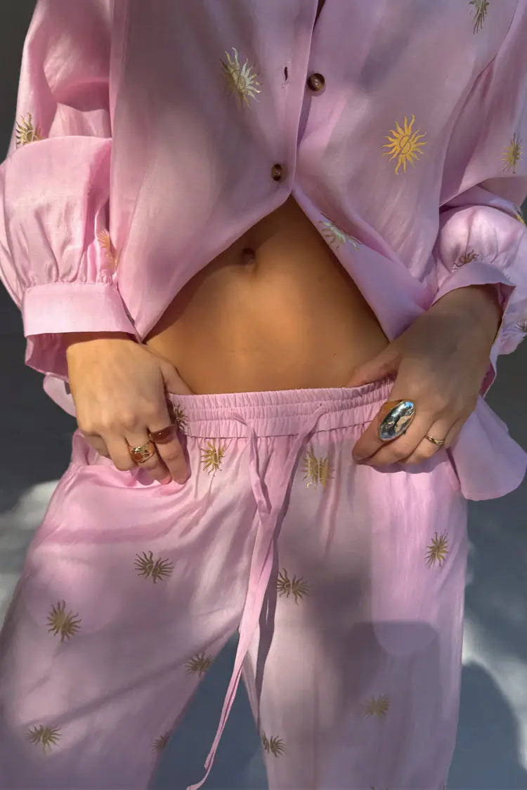 Pink Elissa Trousers with Sun Foil
