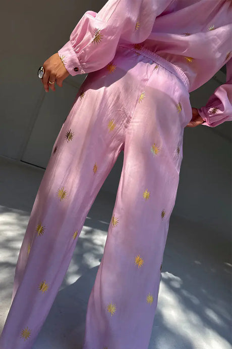 Pink Elissa Trousers with Sun Foil