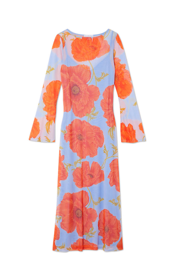 Never Fully Dressed Blue Poppy Aria Mesh Dress