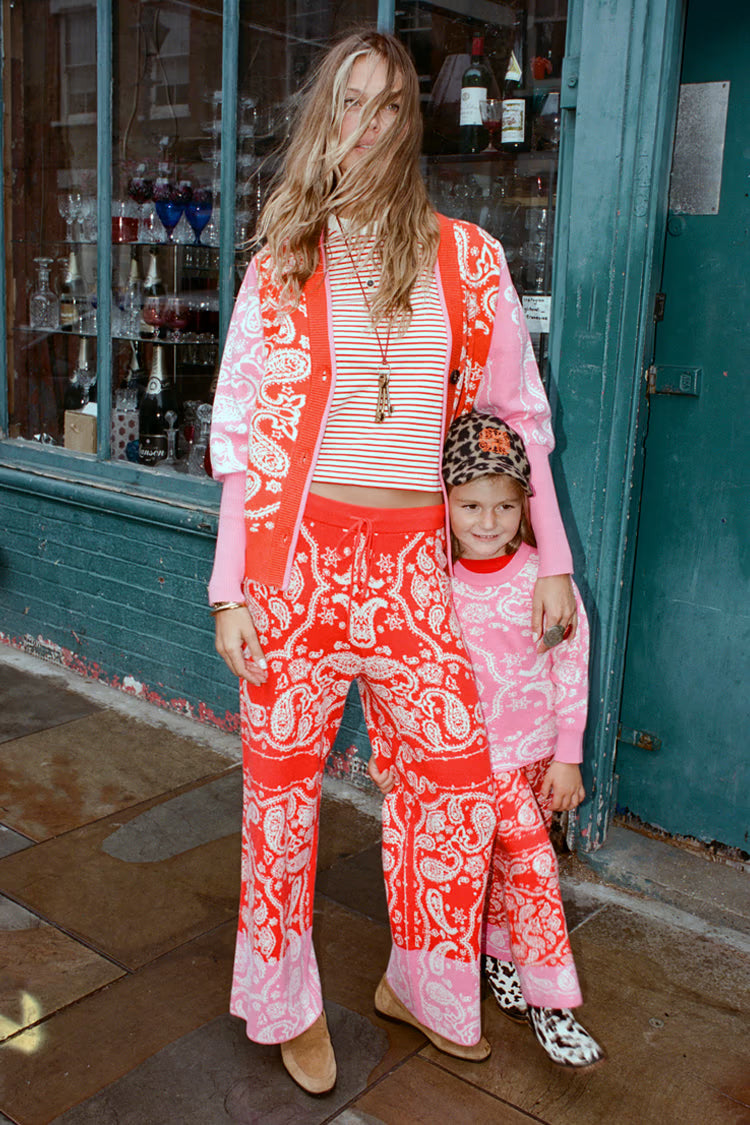 Red Bandana Wide Leg Trousers