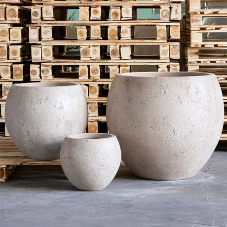 Orbello | Truffle –  35cm Medium Concrete Sphere Planter – 25L Round Plant Pot