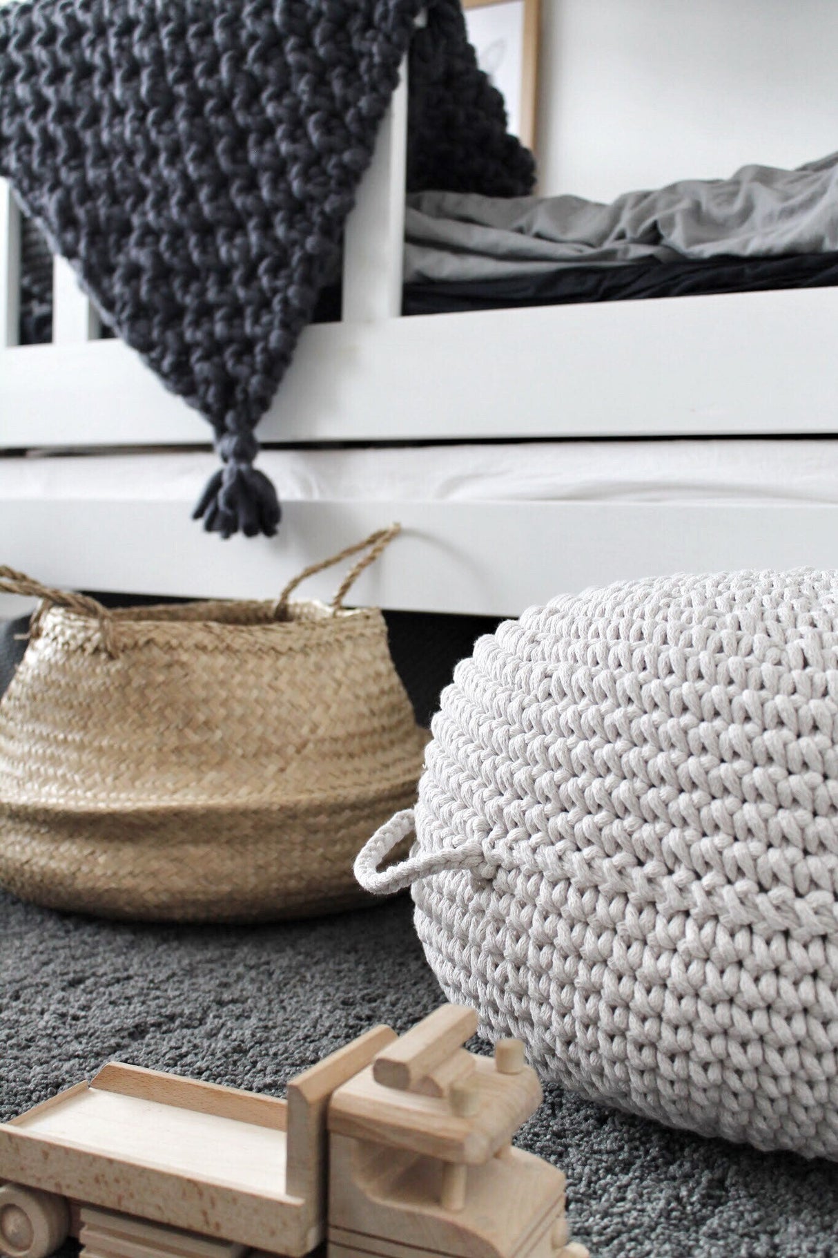 Crochet Ottoman | OATMEAL