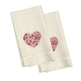 Valentine Linen Napkin Set | Heart & Bows Design, Bespoke Embroidery
