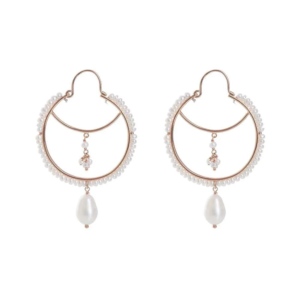 Pearly Drop Hoops