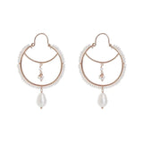 Pearly Drop Hoops