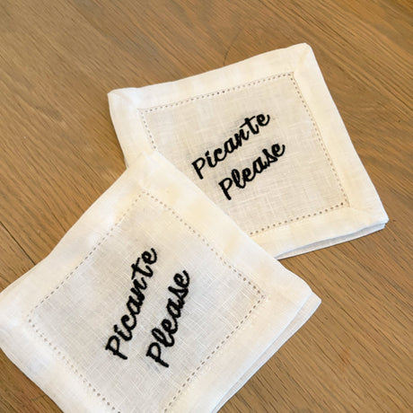 Picante Please Embroidered Cocktail Napkin