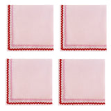 Ric Rac Pink & Red Linen Napkins | Pink | Set of 2