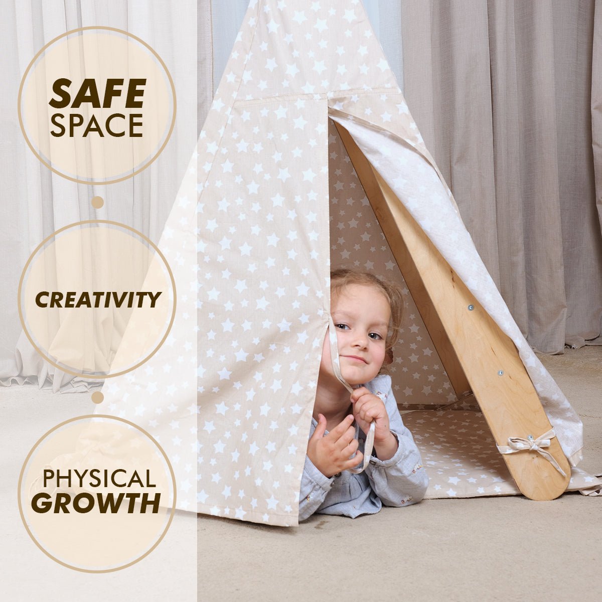 Play Tent Cover With Mat for Triangle Ladder