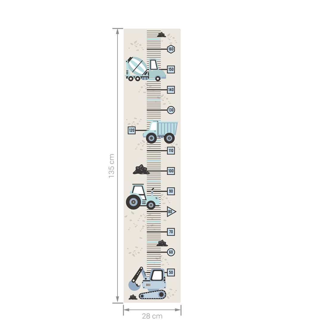 Height Measure | Blue Construction Vehicles