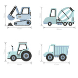 Wall Stickers | Blue Construction Vehicles