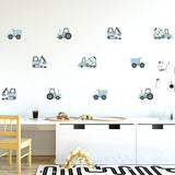 Wall Stickers | Blue Construction Vehicles