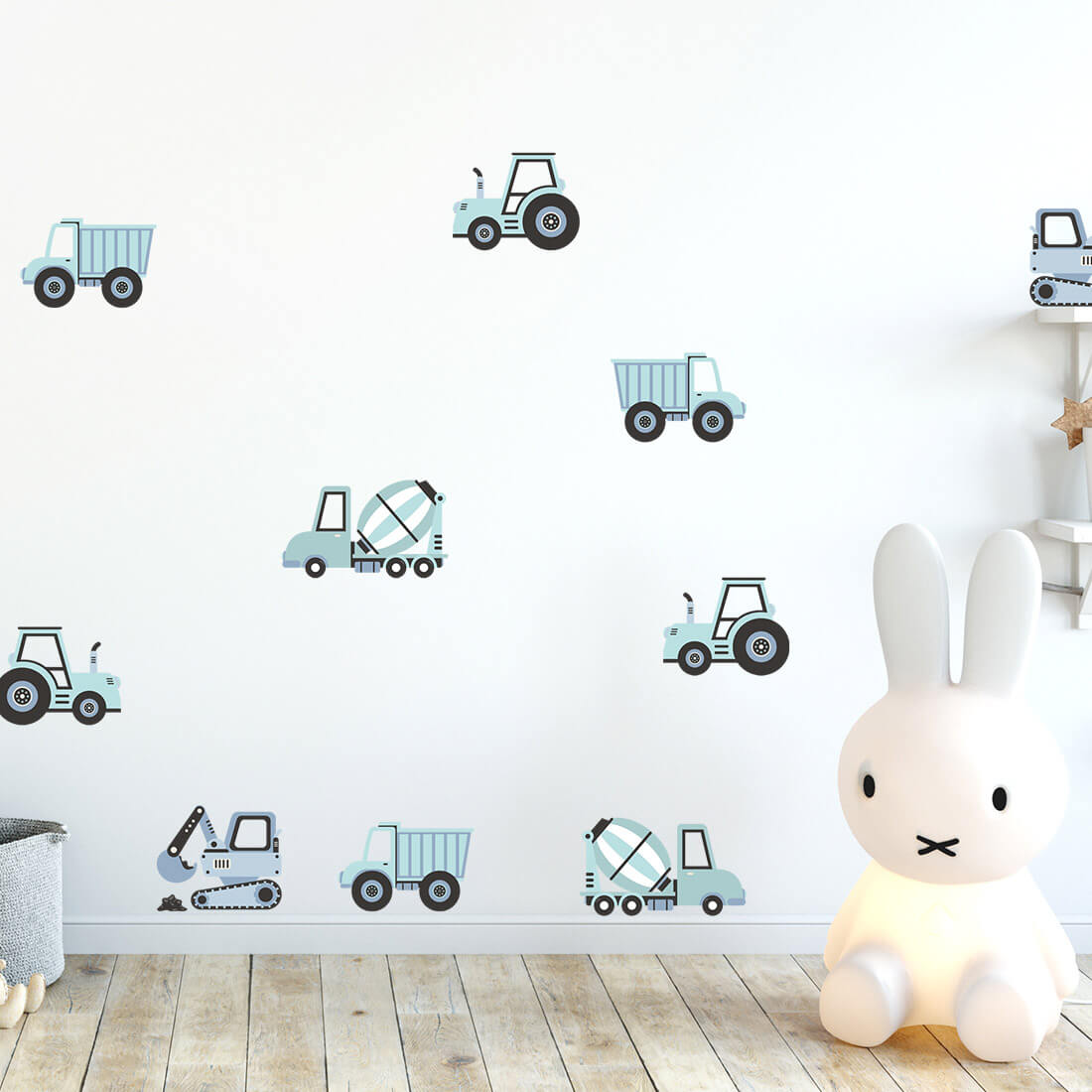 Wall Stickers | Blue Construction Vehicles