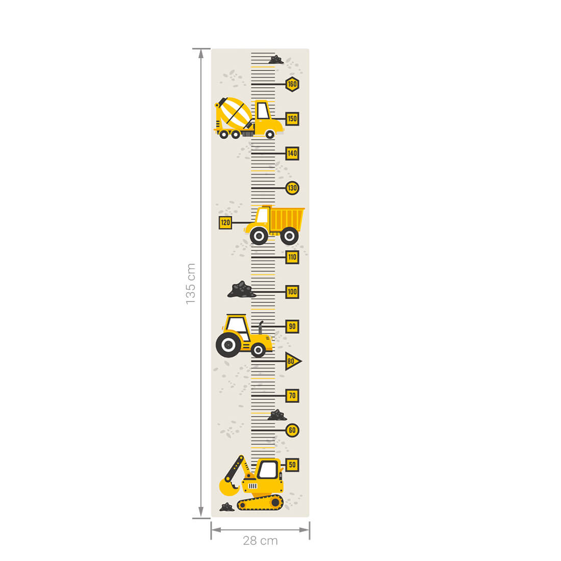 Height Measure | Yellow Construction Vehicles