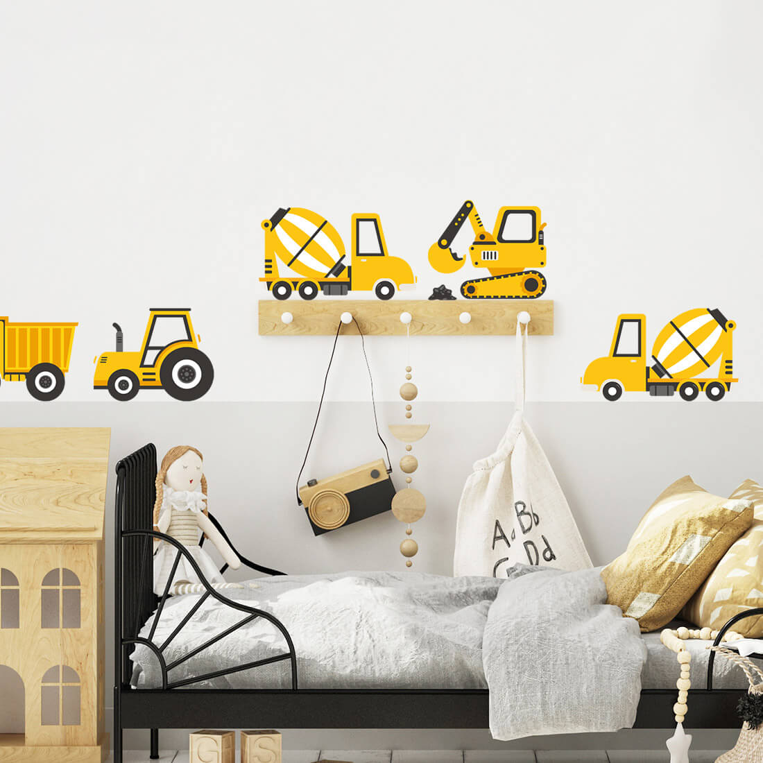 Wall Stickers | Yellow Construction Vehicles
