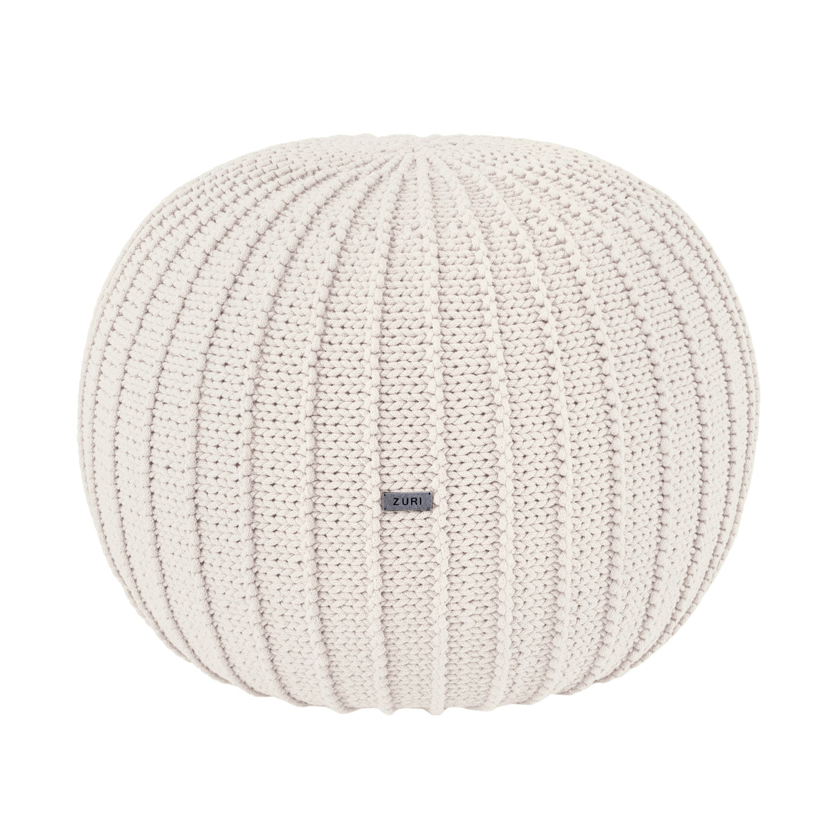 Knitted Pouffe, Medium | IVORY