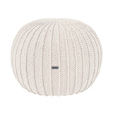 Knitted Pouffe, Medium | IVORY