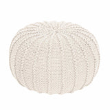 Knitted Pouffe, Small | IVORY