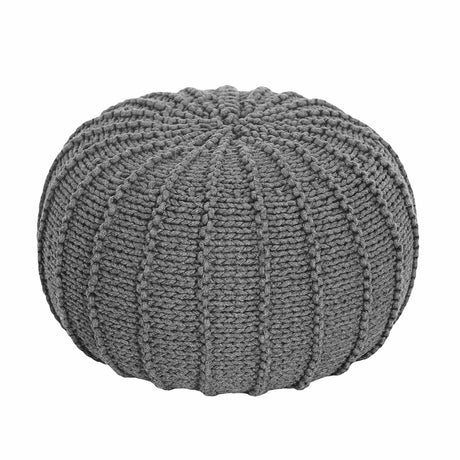 Knitted Pouffe, Small | DARK GREY
