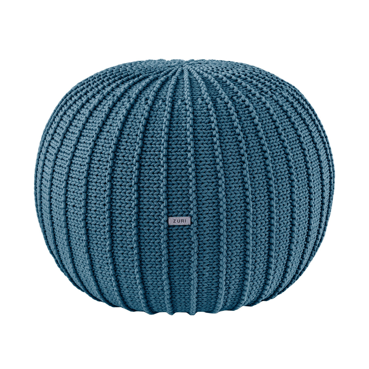 Knitted Pouffe, Medium | PETROL