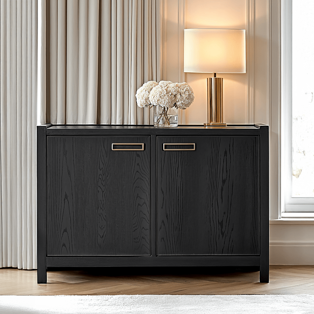 Soho Black Oak Veneer 2 Door Sideboard