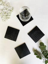 Coaster - Faux Python Black