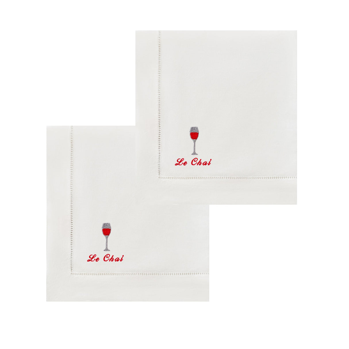 Embroidered Red Wine Napkins
