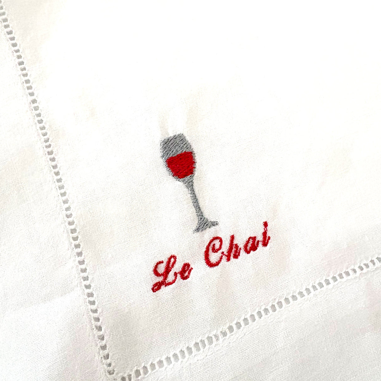 Embroidered Red Wine Napkins