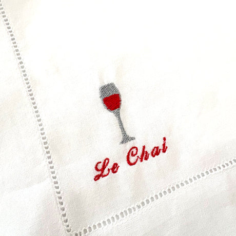 Embroidered Red Wine Napkins
