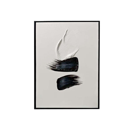 Regent Monochrome 3D Paint Stroke Effect Canvas Wall Art - II