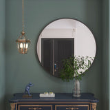 Rei - Large Round Black Metal Circle Mirror - 90cm x 90cm