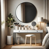 Rei - Large Round Black Metal Circle Mirror - 90cm x 90cm