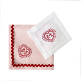 Heart Embroidered Cocktail Napkins | Set of 2 Designs